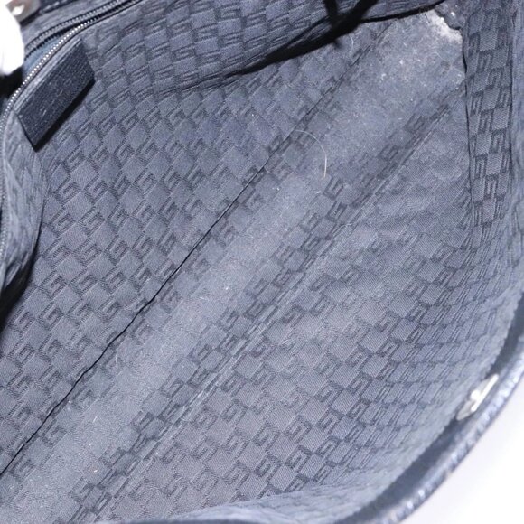 GUCCI Tote Bag Leather Black Silver 113015 Auth - Picture 10 of 16